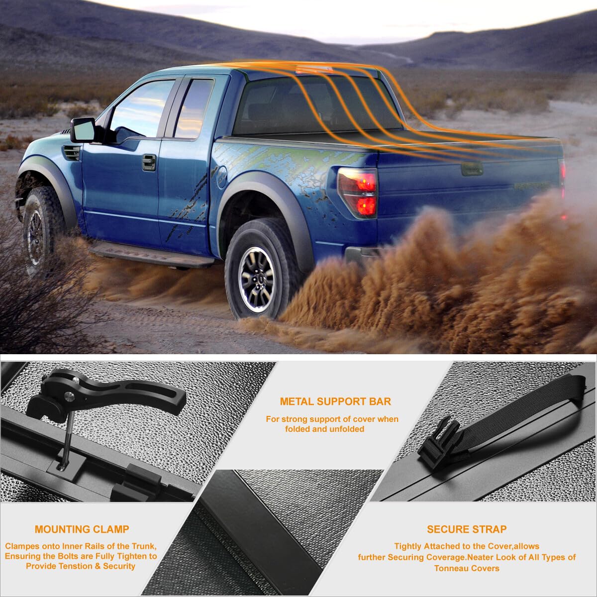 Amazon.com: FRP 硬三折卡車床酒桶蓋相容於07-21 Toyota Tundra 6.5