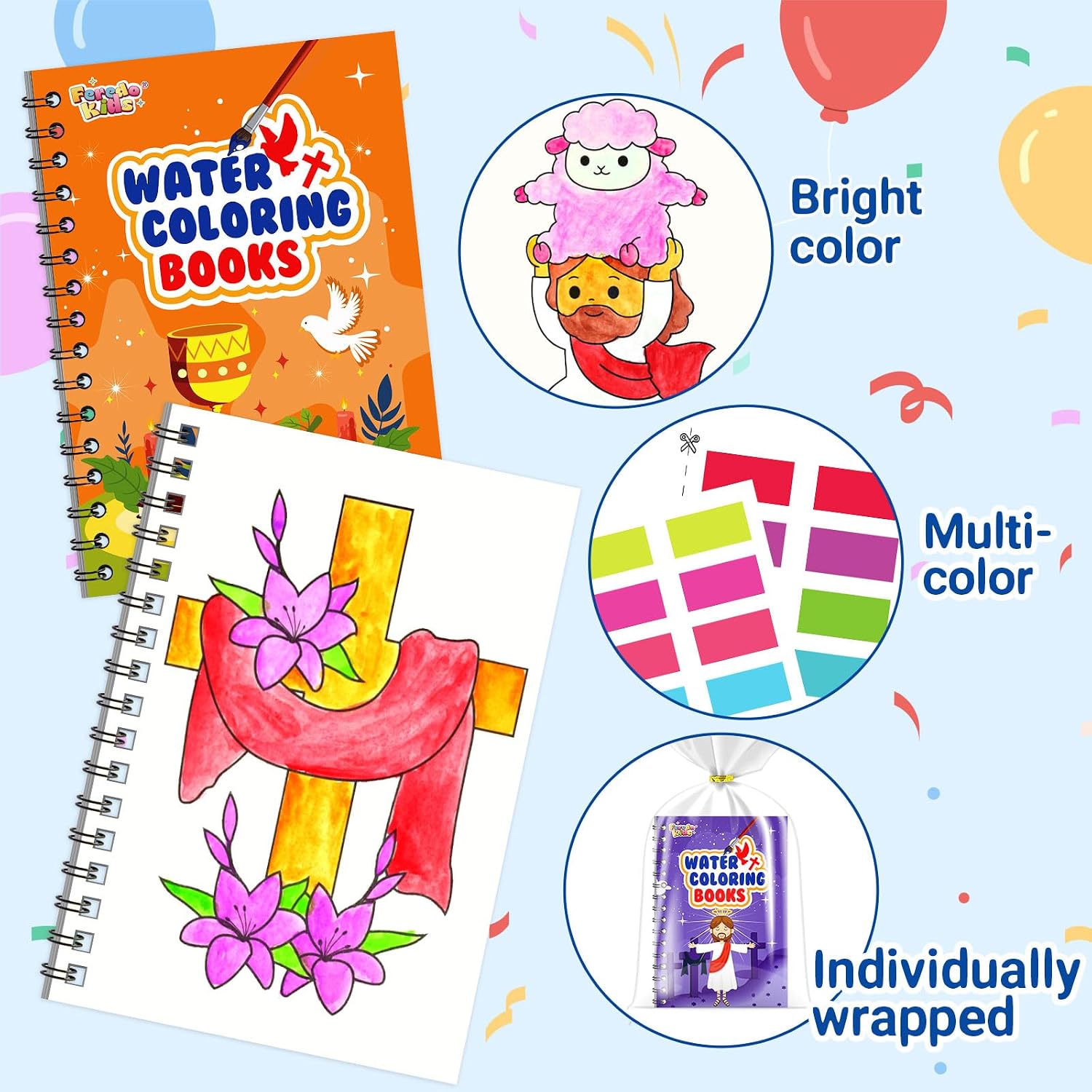 Coloring Books Party Favors for Kids - 24 Pack Christian Mini Water Coloring Books for Kids Goodie Bags Stuffers Students Classroom Gifts Bulk, Return Gifts for Birthday Christmas Party Favors Bulk