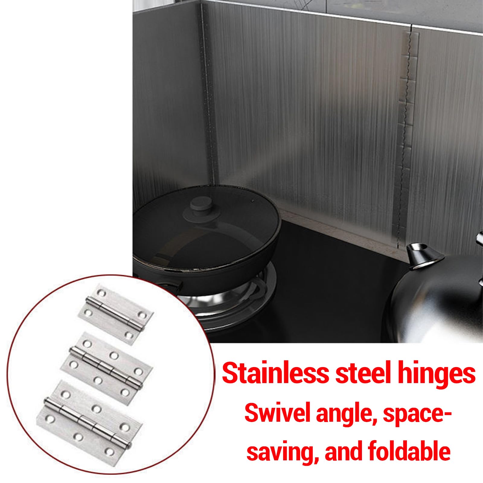 Plaque Anti Projection Cuisine pour Cuisson,Protection Anti-éClaboussures Pliable,CréDence De Cuisine INOX Brossé,Facile à Nettoyer,Aux Cuisines,Salles Manger