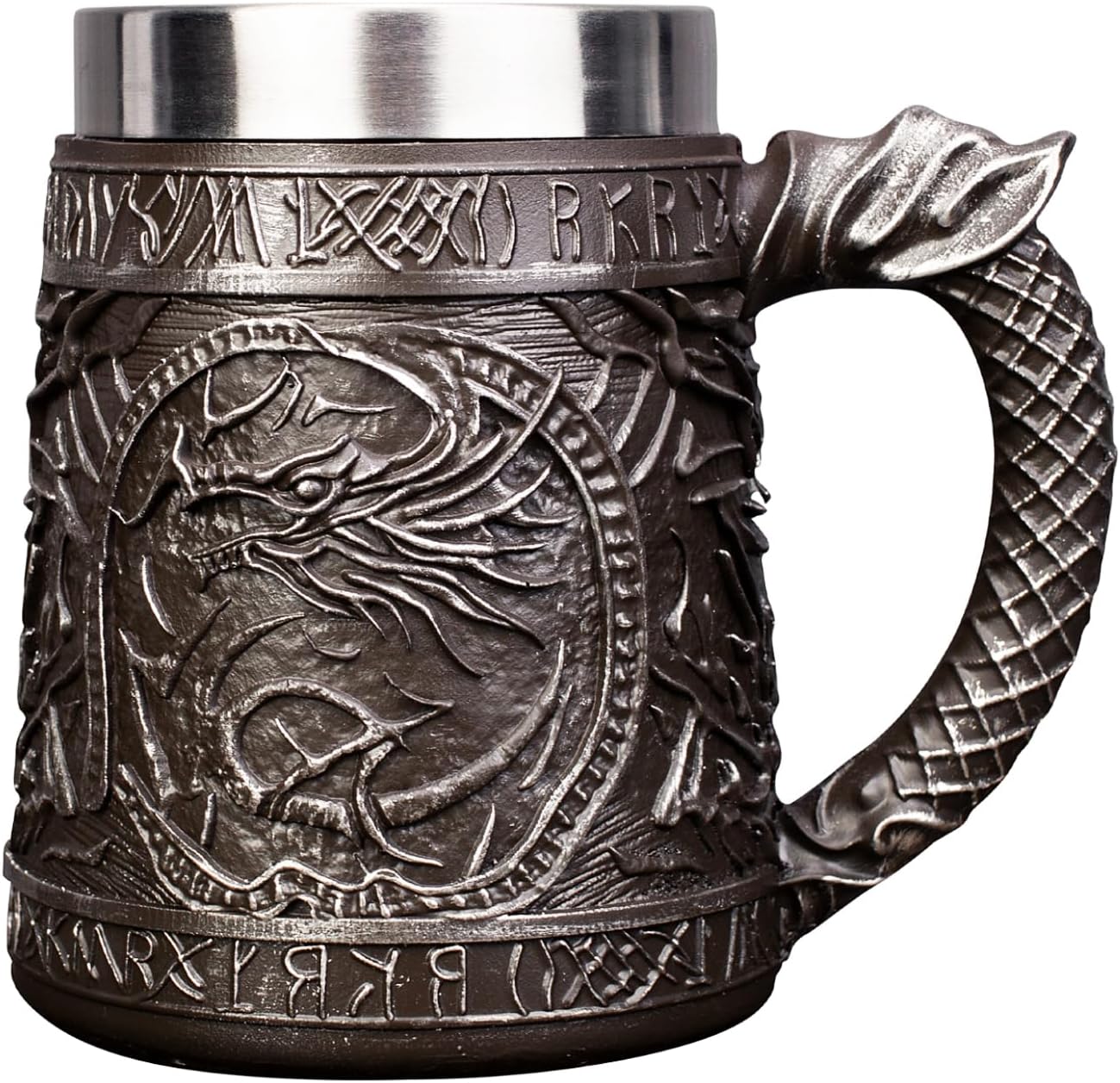 RVS Viking Skull Mok, Viking Mok Bier Stein Tankard, RVS Liner Mok