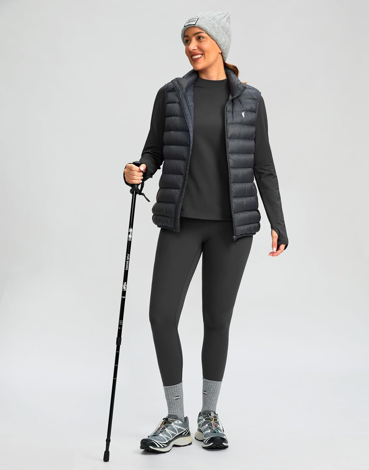 SANTINY Long Sleeve Thermal Shirts for Women Fleece Mock Neck Tops Winter Workout Running Gear with Zipper Pockets