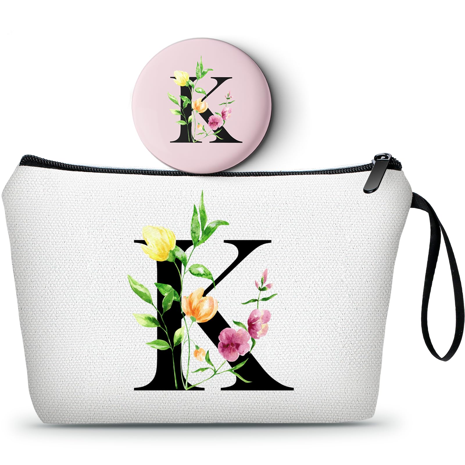 SEAMOON Mom Birthday Thank You Appreciation Gifts for Women Aunt Teacher Coworkers Bride Bridesmaid Monogrammed Travel Makeup Cosmetic Bag with Mirror