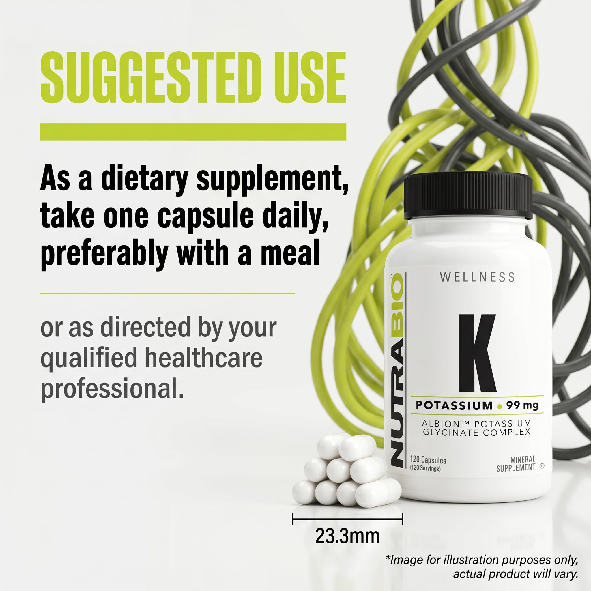 NutraBio Potassium Complex, Potassium Supplement for Healthy Heart, Bones, Muscles & Digestion, 99mg - 120 Vegetable Capsules — Amazon image 3