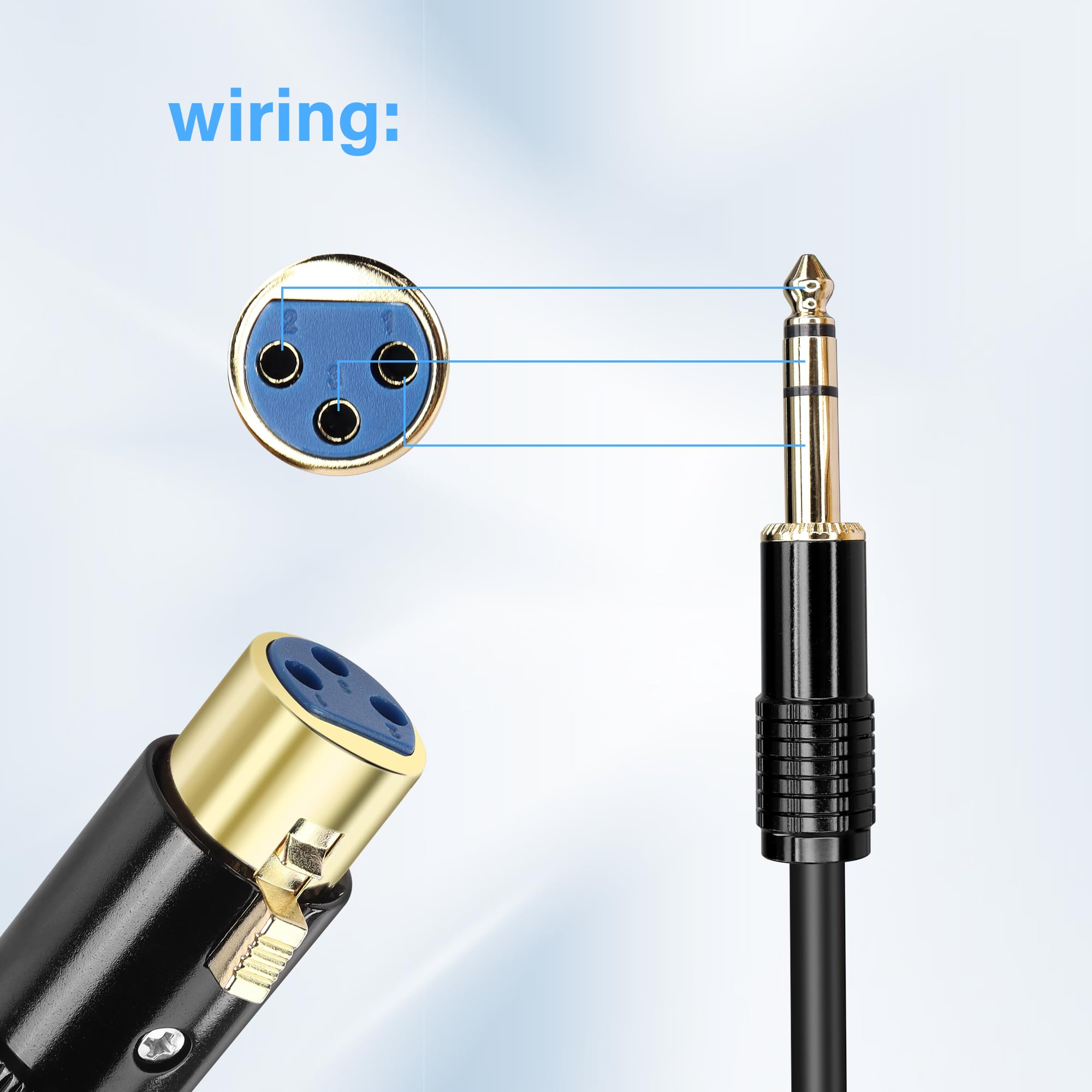 Cavo Adattatore Audio Da 1/4 A XLR - 0.3m, Femmina, Per Mixer E Microfoni - Foto 3