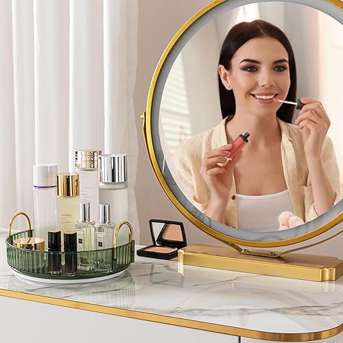 Miniatura 6 de Organizador de maquillaje para tocador, organizador de baño giratorio de 360 para encimera, organizador de cuidado de la piel de alta capacidad,
