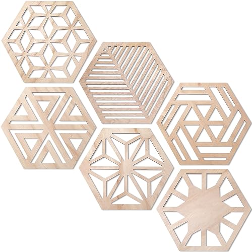 Ripeng 6 Pcs 11.8 Inch Boho Hexagon Wall Decor Farmhouse