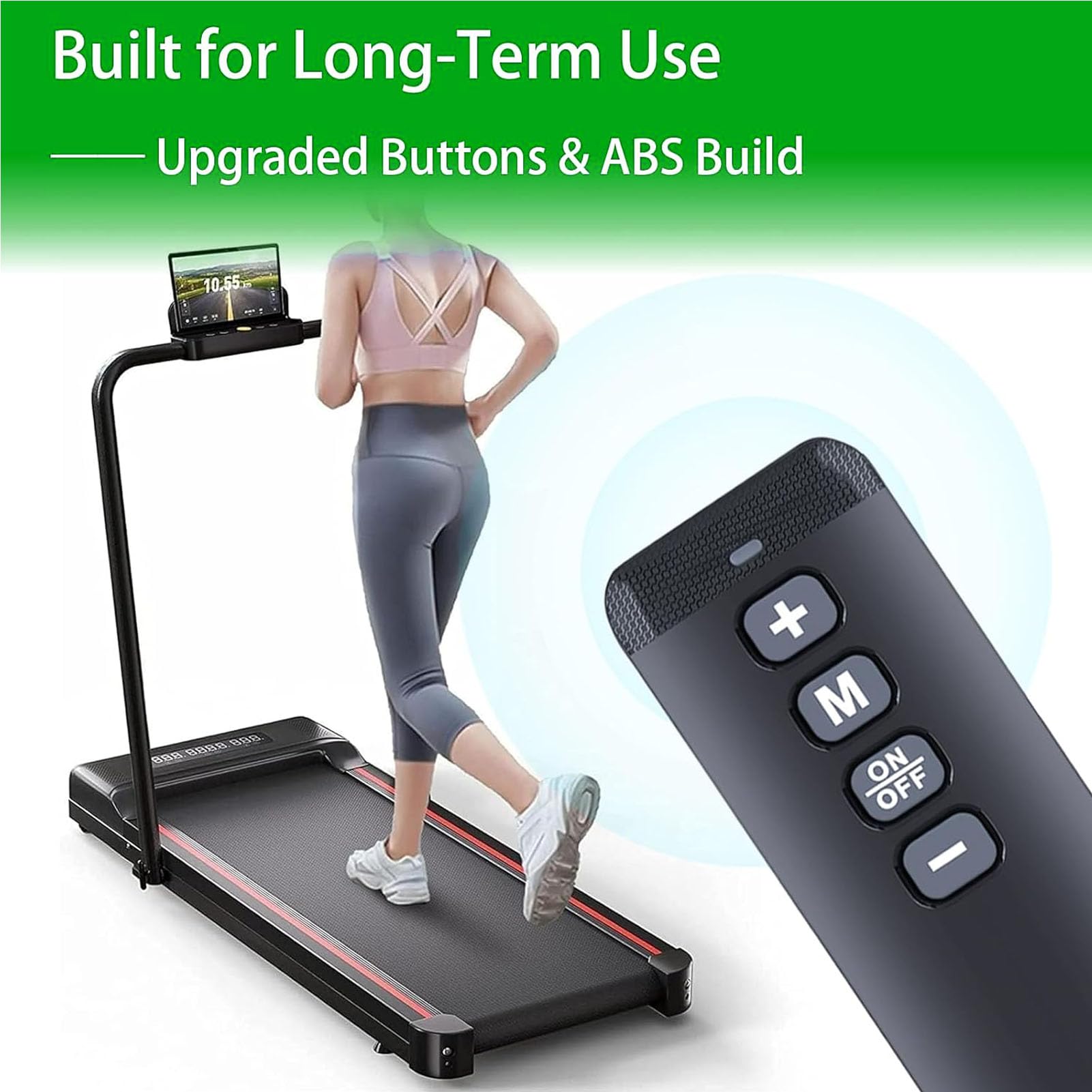 Telecomando per Tapis Roulant Walking Pad, Telecomando di Ricambio per Walking Pad Q1 con Portata di 10 Metri (32,8 piedi), Colore, ABS.
