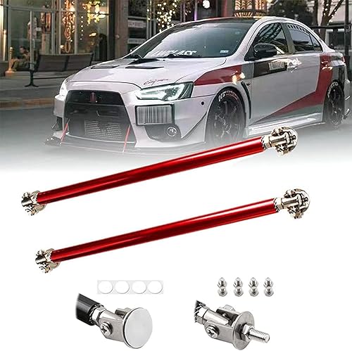 EOHMAK 2 barras de amarre para parachoques delantero, barra de sujeción ajustable, compatible con la mayoría de vehículos de 3 a 8 pulgadas (rojo,