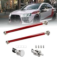 2PCS Front Bumper Lip Splitter Strut Rod Tie Bars Support Rod Adjustable Compatible with Most Vehicles 3-8 Red, 20CM/7.87 inch