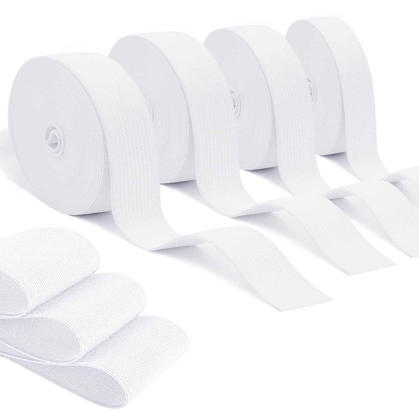 Nastro Elastico Per Cucito - 4 Larghezze Diverse (10/20/30/40mm), 5 Metri, Bianco - Foto 5