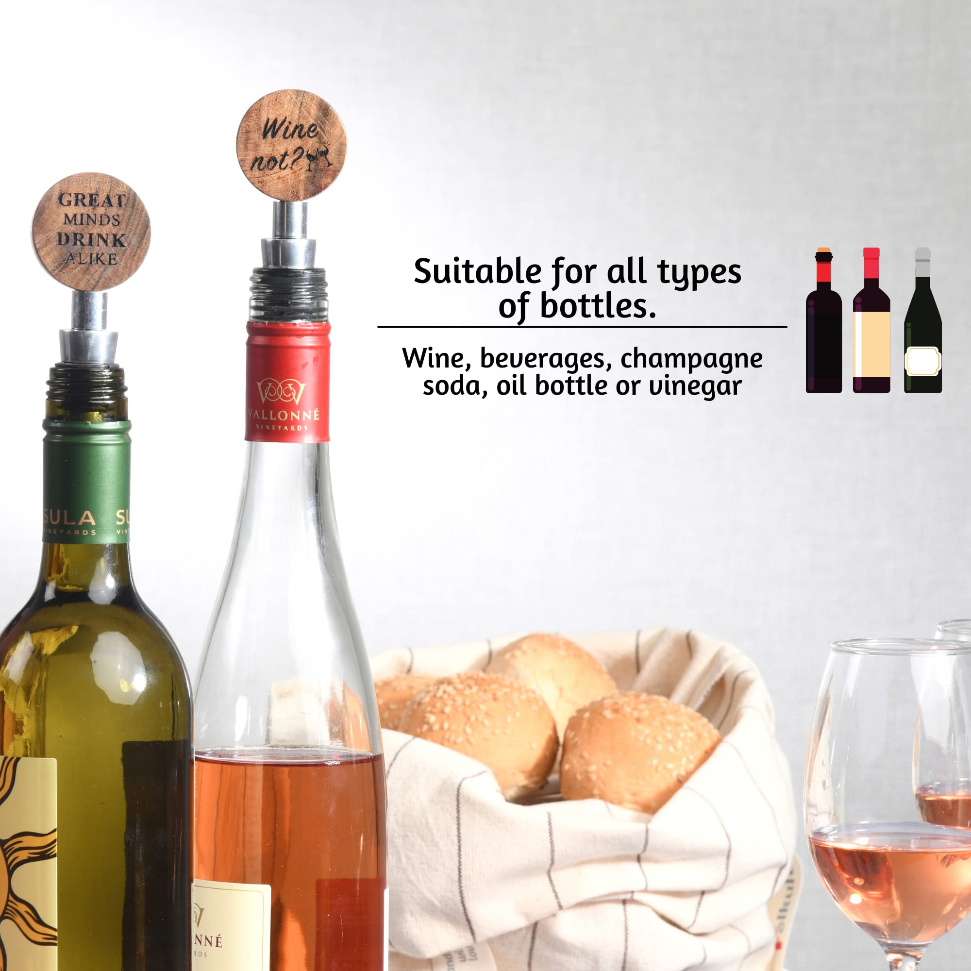 Tapones de vino o tapones para botellas de vino (2, madera)