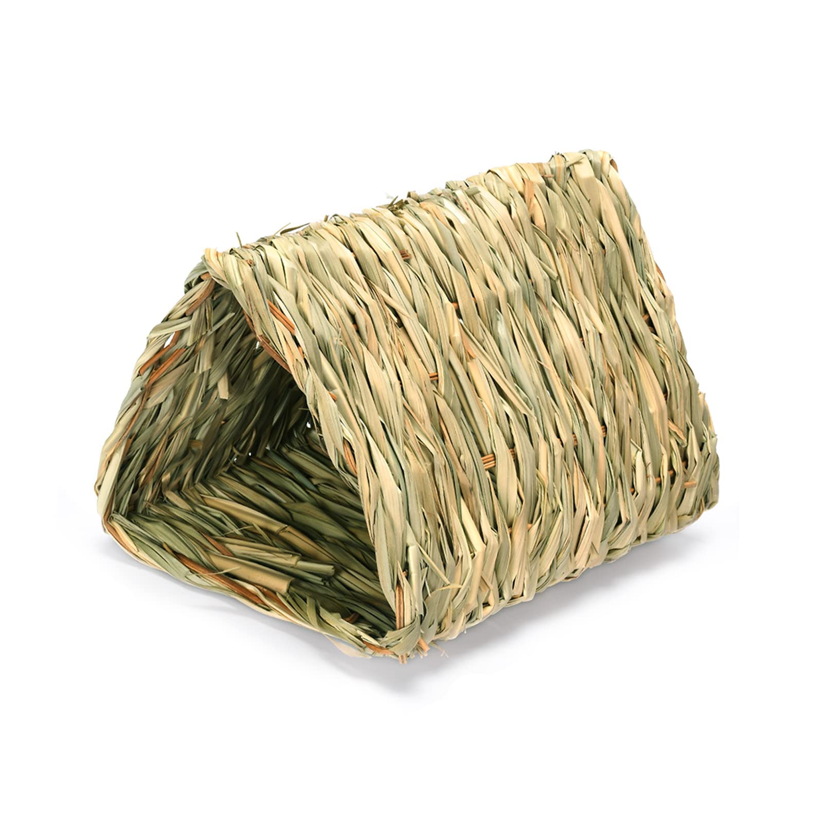 Kobeleen Natural Grass House for Rabbit Lightweight & Comfortable Small Animal Tunnel Play Hideaway Grass Bed Chew Toy for Rabbit