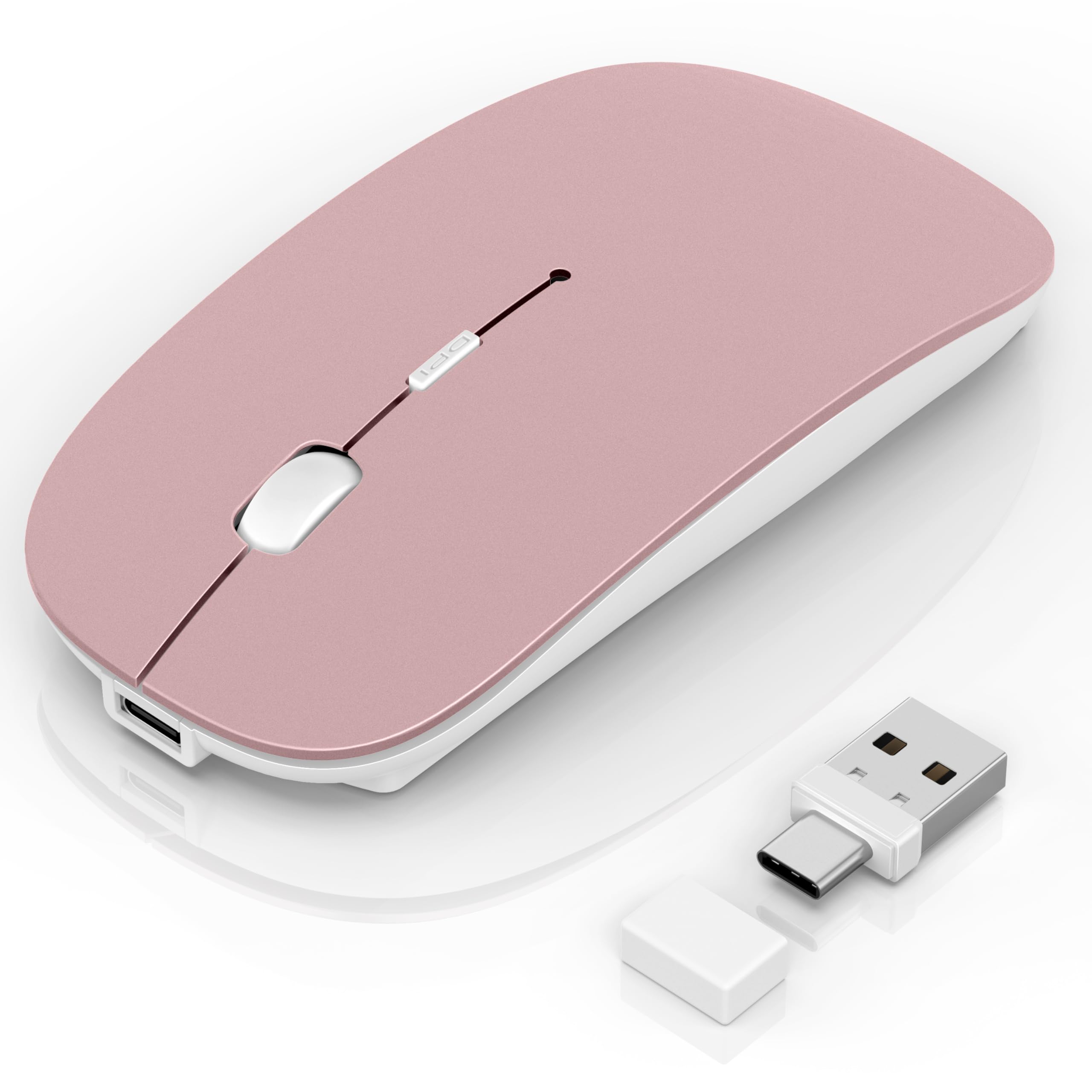 Bluetooth Mouse for iPad MacBook Air Pro Laptop Mouse Jiggler Mode Bluetooth 5 2 2 4G Rechargeable Silent
