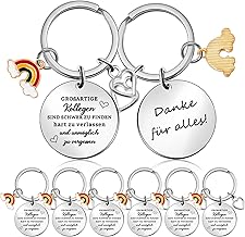 Tenare Pack of 8 Key Rings for Colleagues, Great Colleagues Are Hard to Find Key Chains, Thank You Gift Farewell Gift for Employees, Job Change, Retirement, As shown in the picture