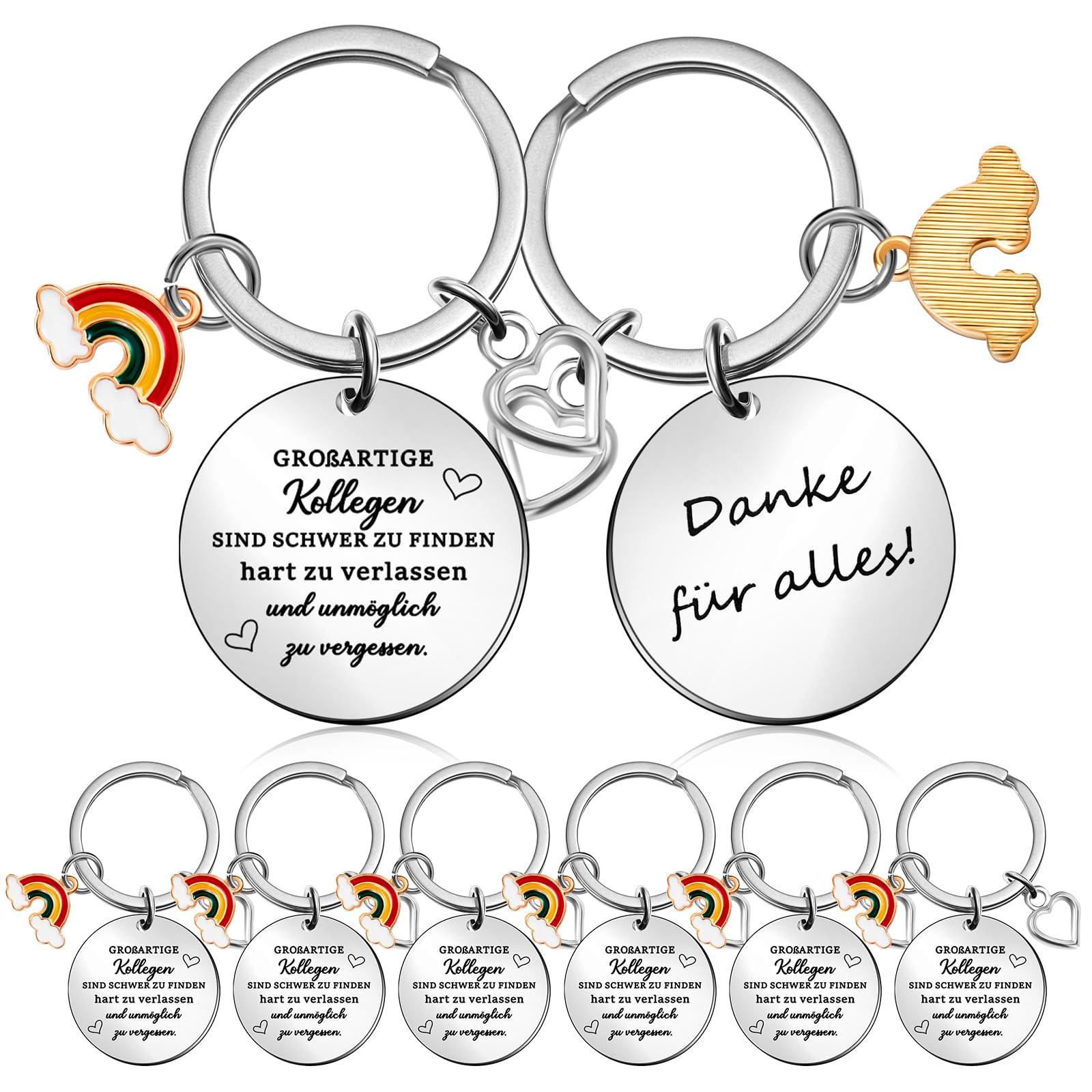 20 Stück Motivations-Schlüsselanhänger Aus Silikon – Mit Inspirierenden Sprüchen, 10 Cm, Geschenk Für Kollegen & Freunde