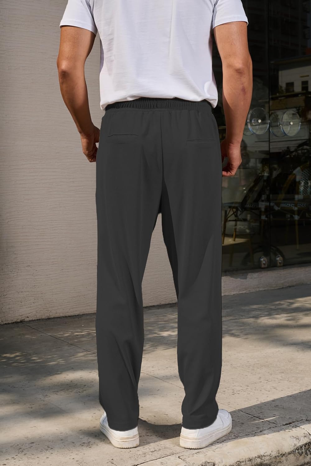 COOFANDY Men's Casual Pants Waffle Knit Yoga Pants Lightweight Sweatpants Open Bottom Lounge Trousers - Image 2