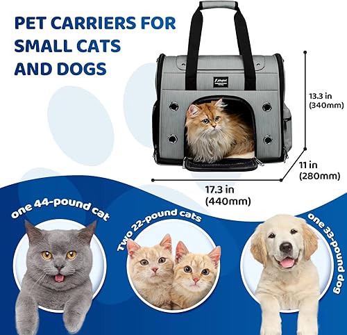 Miniatura 5 de Transportador de perros y gatos con ruedas, bolsa plegable aprobada para mascotas aprobada por aerolíneas, transportador de viaje para mascotas con