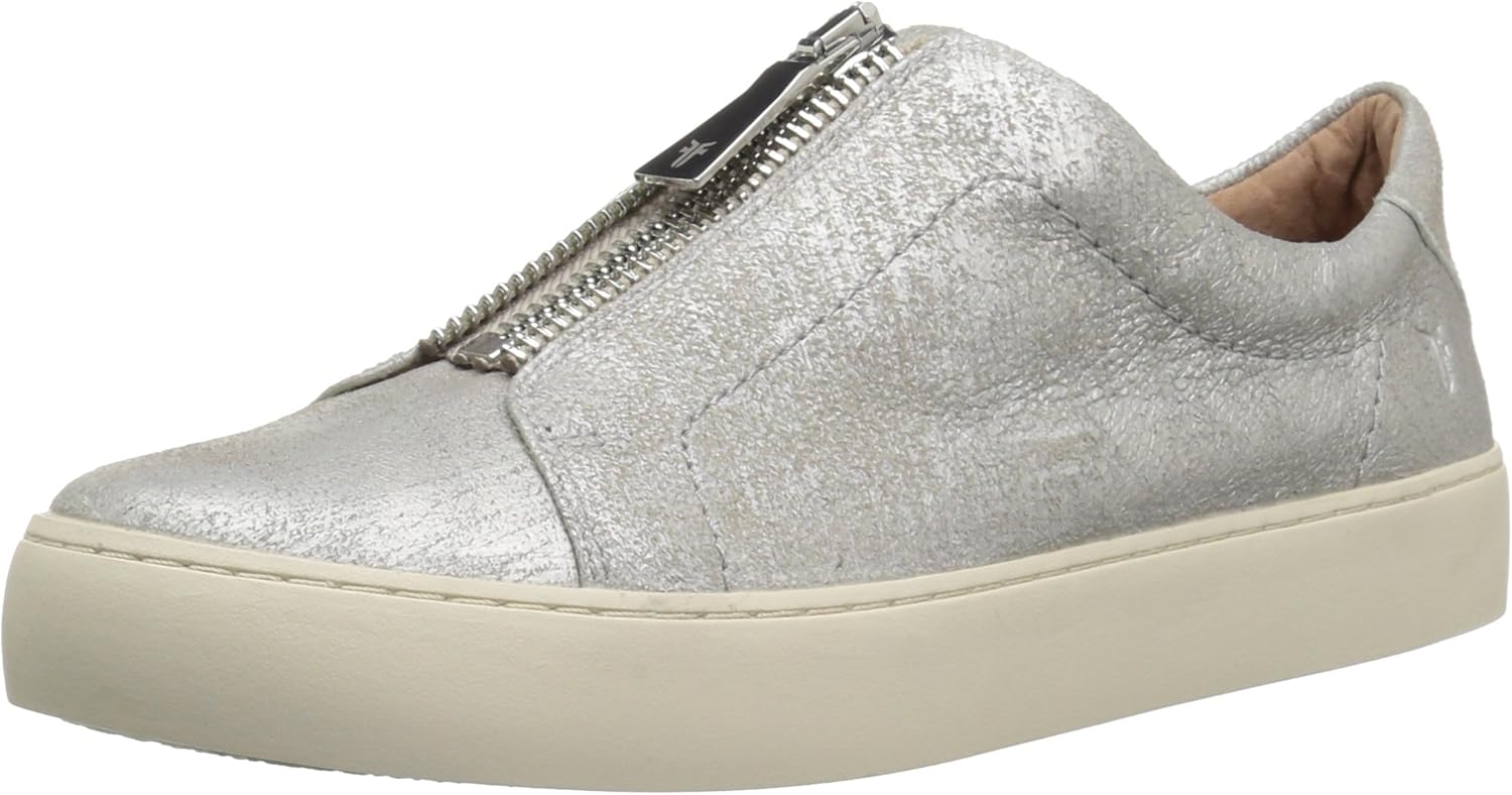 frye lena zip low white