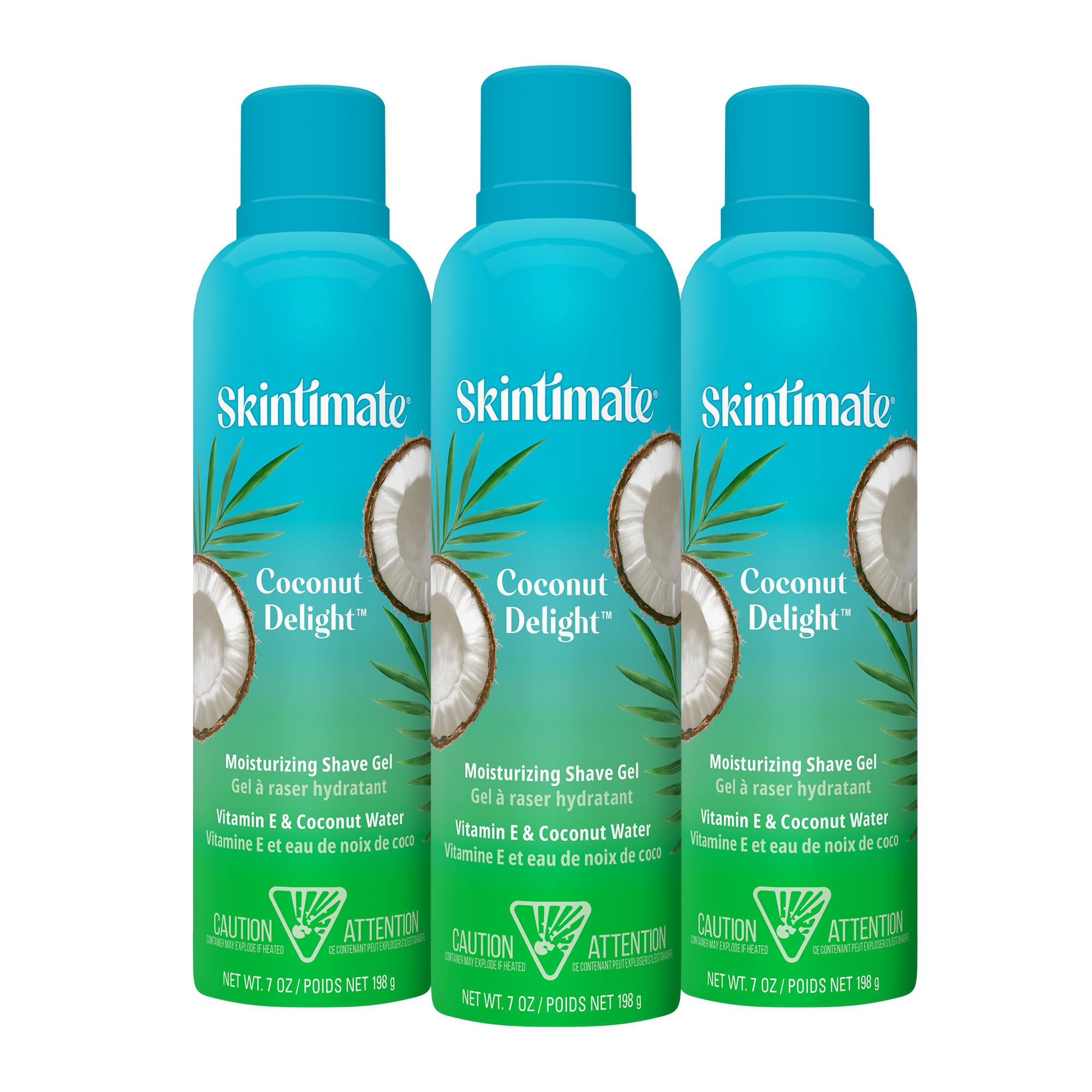 Skintimate Gel de barbear Coconut Delight para mulheres, pacote com 3 | Creme de barbear