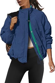LAMISSCHE Casual Fleece Lined Jacket Zip up Winter Coats with Pcokets | Workout Long Sleeve Windbreaker Jacket Casual Lightweight Warm Outerwear for Winter Hiking Travel