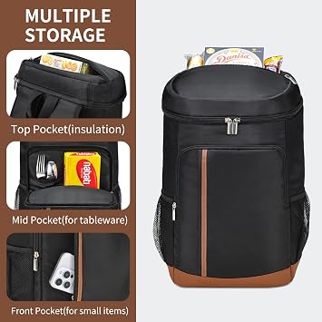 Cooler Backpack Insulated Waterproof 35 Cans,Two Compartments Backpack Cooler,Lightweight Back Pack for Women/Men