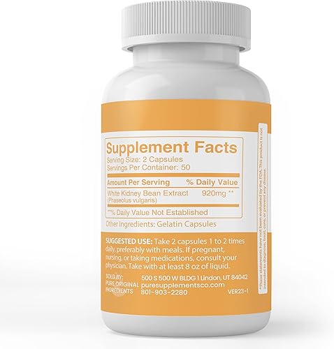 Miniatura 3 de Pure Original Ingredients Frijol blanco, (100 cápsulas) siempre puro, sin aditivos ni rellenos, verificado por laboratorio