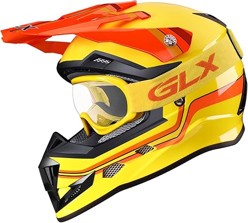 Miniatura 4 de GLX, GX623 - Casco de cara completa DOT para motocross, motocicleta y cuatrimoto, todoterreno para niños y jóvenes, juego de casco, guantes y gafas