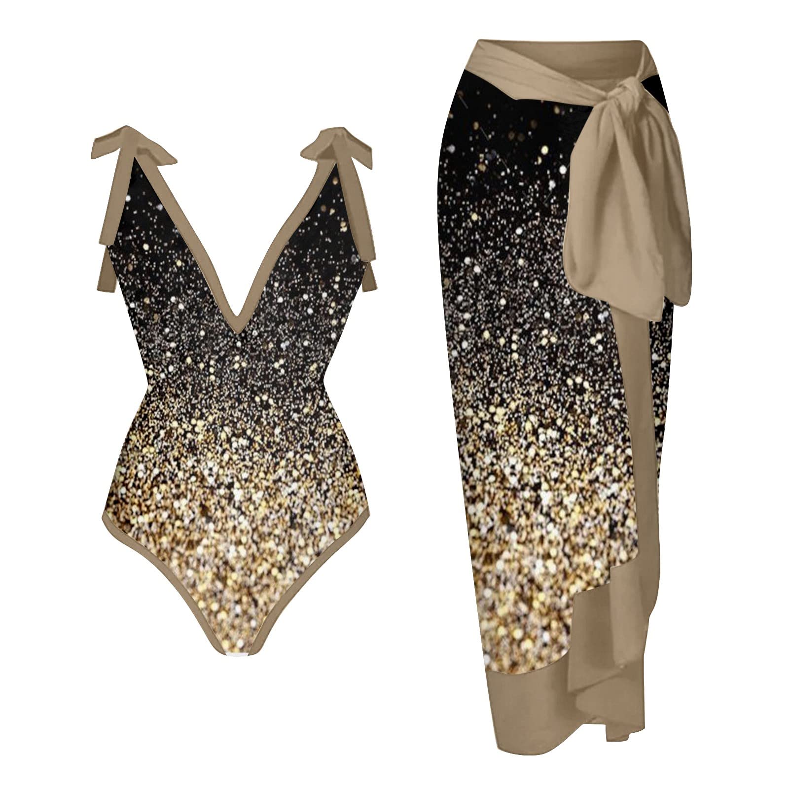 Generisch Costume da bagno da donna 1 pezzo + costume da bagno 1 pezzo con stampa, monokini, costume da bagno 2 pezzi, set tankini in due pezzi