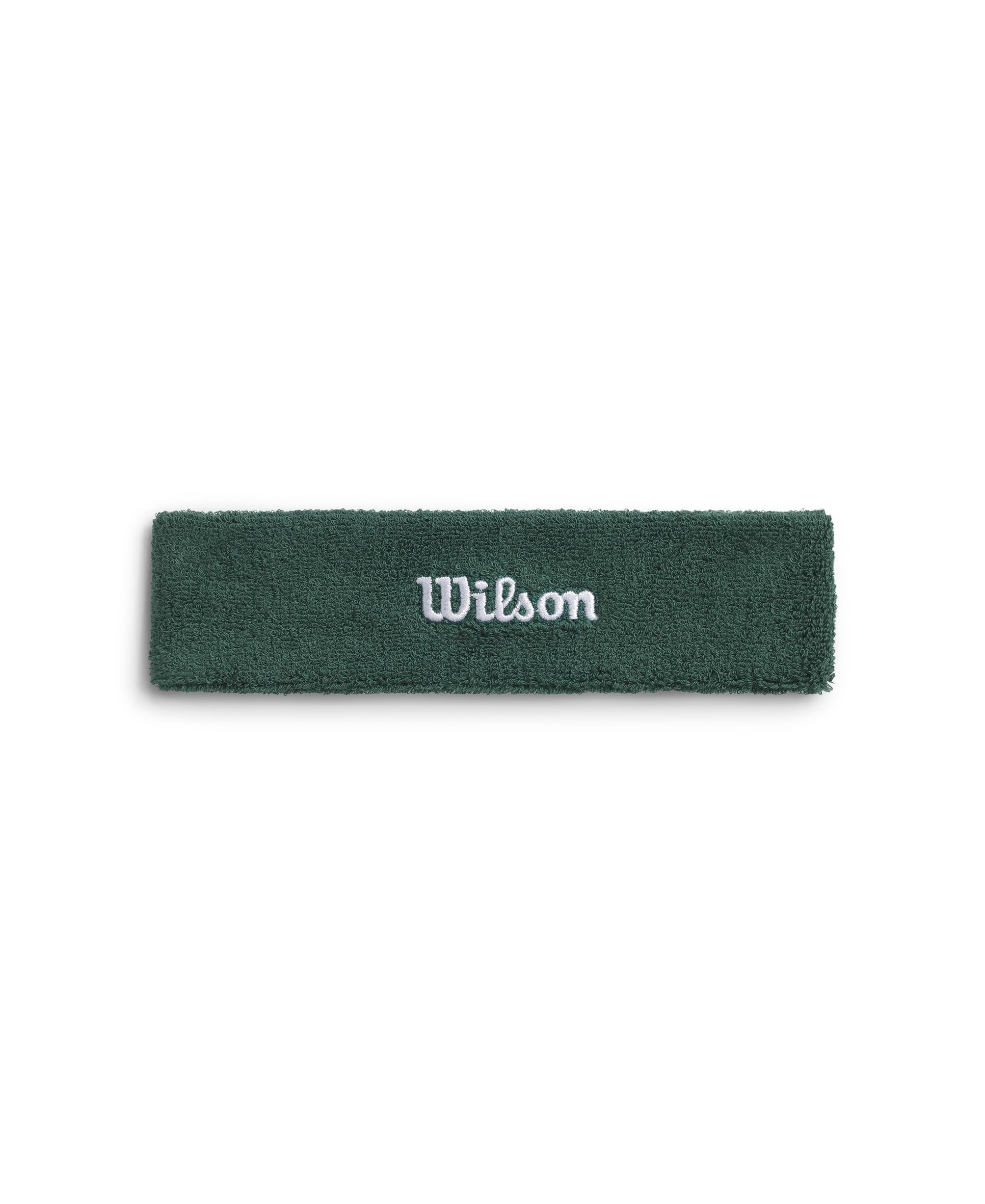 Wilson Terry Logo Headband, With Moisture-Wicking Technology, Sweat-Resistant, Made from Quick-Dry Fabric, Colour: Field Green, Size: One Size