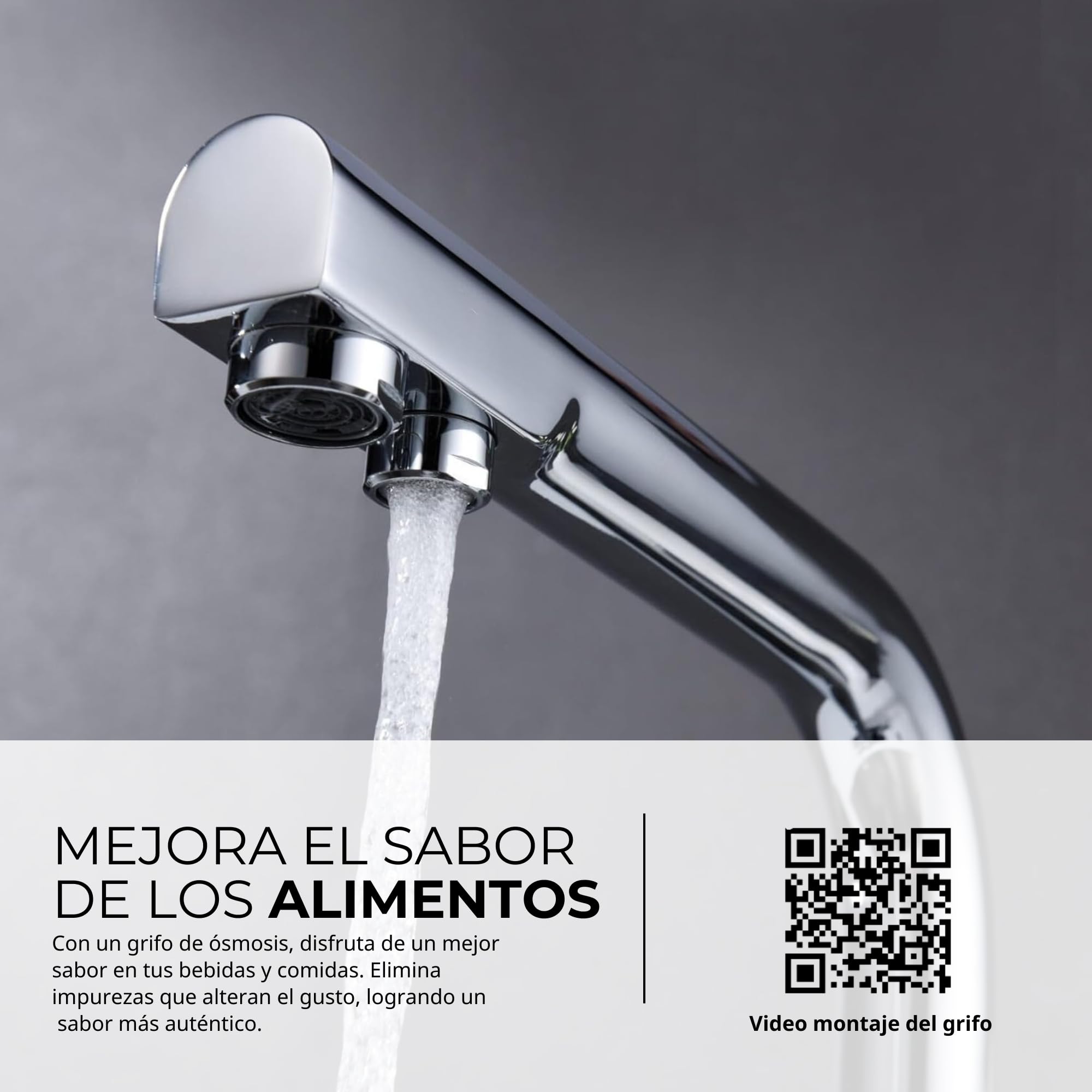 IMEX - Grifo Cocina con Osmosis Integrado | Grifo Momando Osmosis 2 Vías con Ducha Extraíble | Grifería en Latón | Serie Marsella | Color Cromado