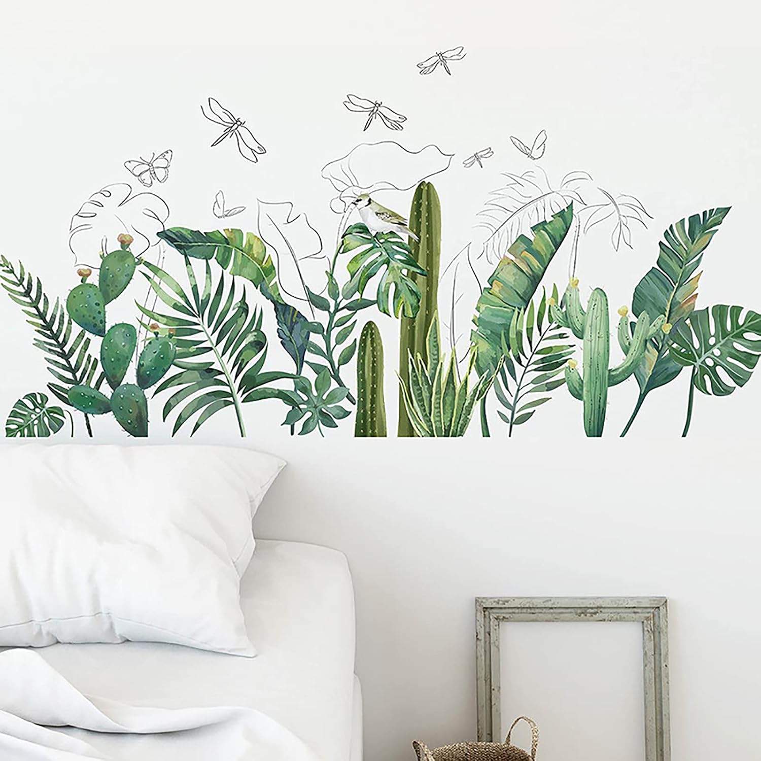 Pegatinas De Pared 3D Con Hojas Verdes - Decoración Extraíble Para Dormitorio, Salón U Oficina