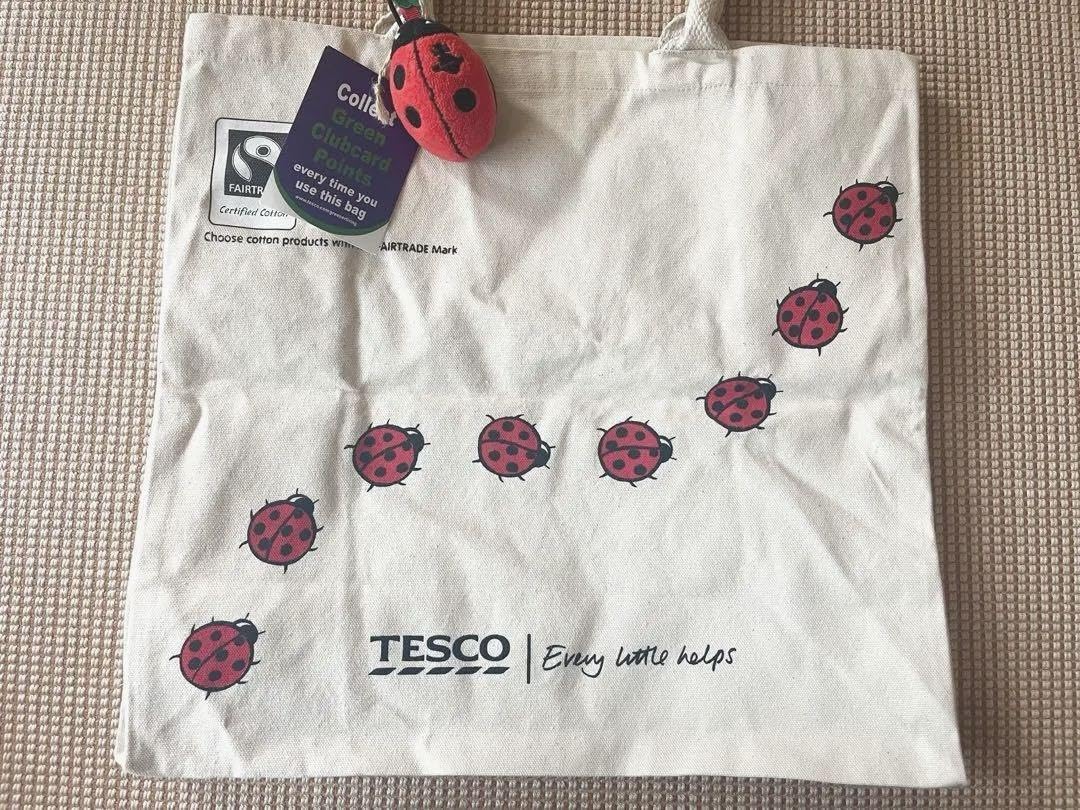 Amazon.co.jp: イギリス TESCO エコバッグ コットン てんとう虫