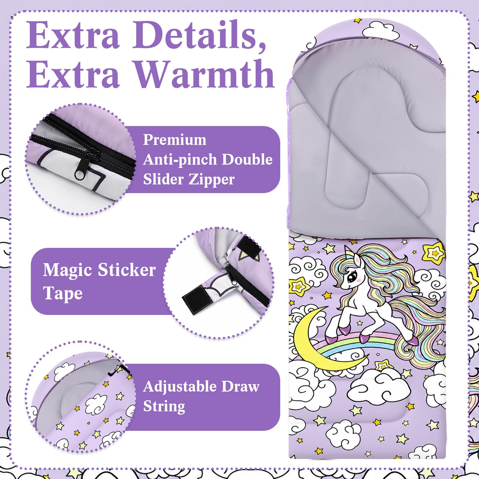 Kids Camping Sleeping Bag - Warm Waterproof Sack -4 Kids Camping Sleeping Bag - Warm Waterproof Sack -4