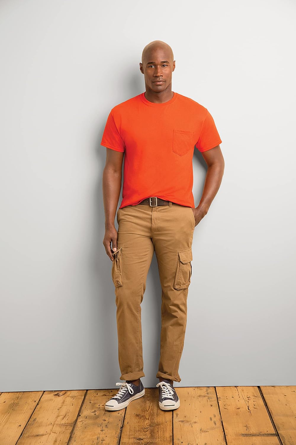 Multipack 8300 Men's Bulk Short Sleeve Pocket T-Shirts - 3, 6, 10 Pack - DryBlend Crewneck Plain Tee Set for Adults