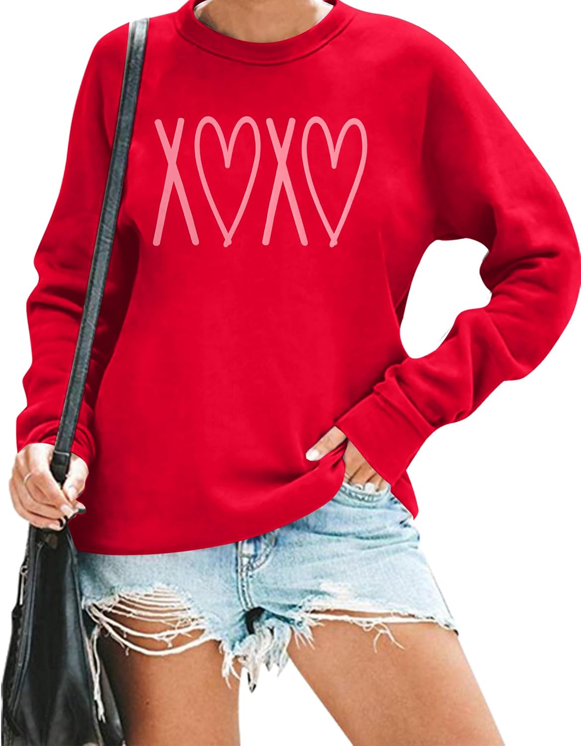SFHFY Valentines Sweatshirt Women Cute Love Heart Sweater Valentine Pullover Shirt Casual Heart Long Sleeve Tops - Image 7