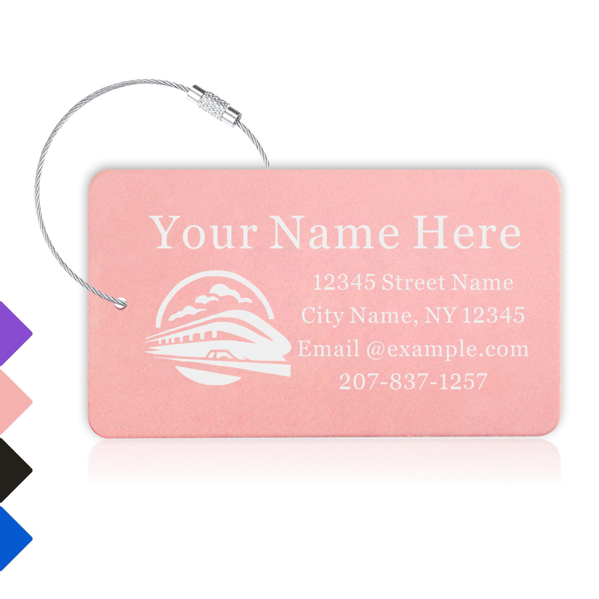 Personalized Luggage Tags for Suitcase Custom Metal Luggage Tag Aluminum Suitcase Tags for Backpacks Bags Double Sided Engraved for Couples Traveling