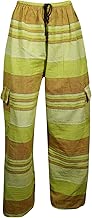 Women's Yoga Pants Cotton High Waist Side Pocket Pajamas S/M Green