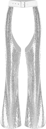 Womens 70s Western Cowgirl Bell Bottoms Chaps Y2k Flared Pants Disco Outfit Party Clubwear