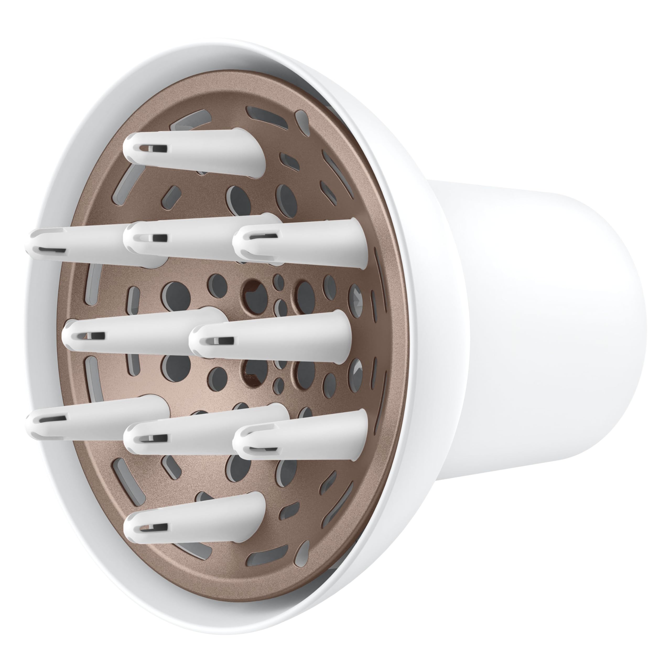 Photo 1 of Conair Double Ceramic Universal Diffuser Attachment for Hair Dryer, Volumizing Universal Blow Dryer Diffuser for Frizz-Free Curls, Fits Dryers with Nozzles from 1.75" to 2.1", White
