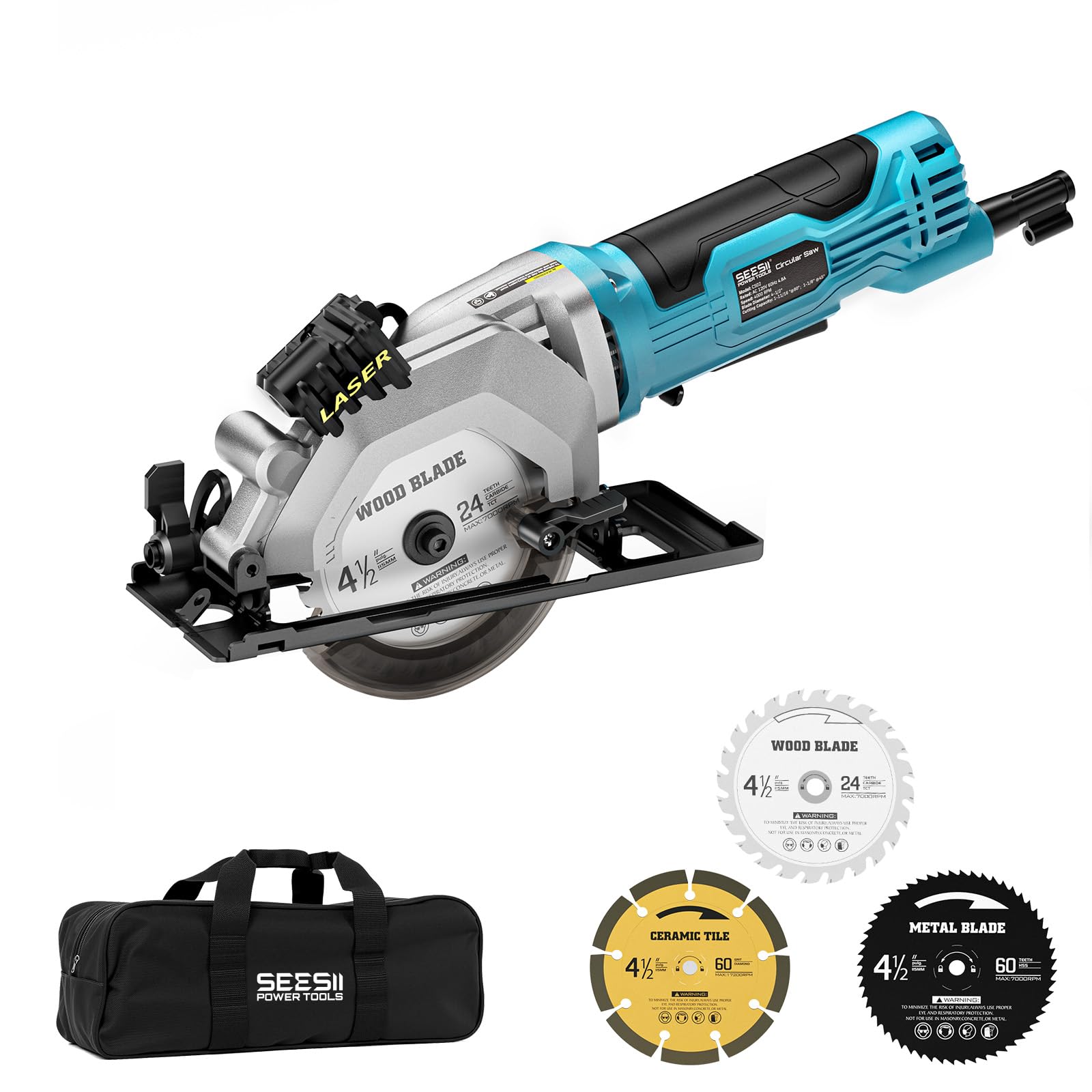 Sierra circular con cable de 4-1/2"