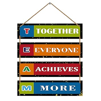Indianara Set of 4 Team Motivational Quote Wall Hanging MDF Decorative Wall Art for Living room | Bedroom | Home D?cor | Office | Gift Plaques (4671WH)