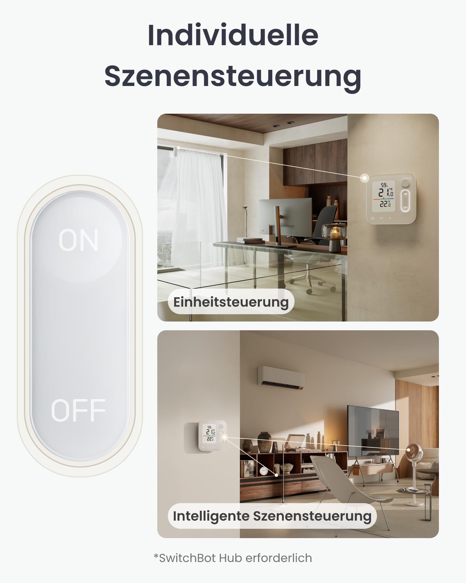 SwitchBot Smart Heizkörperthermostat-Panel Combo – Thermostat mit App- & Zeitsteuerung, Energieseinsparung, einfache Installation, kompatibel mit Alexa, Apple Home, Home Assistant (Hub erforderlich)