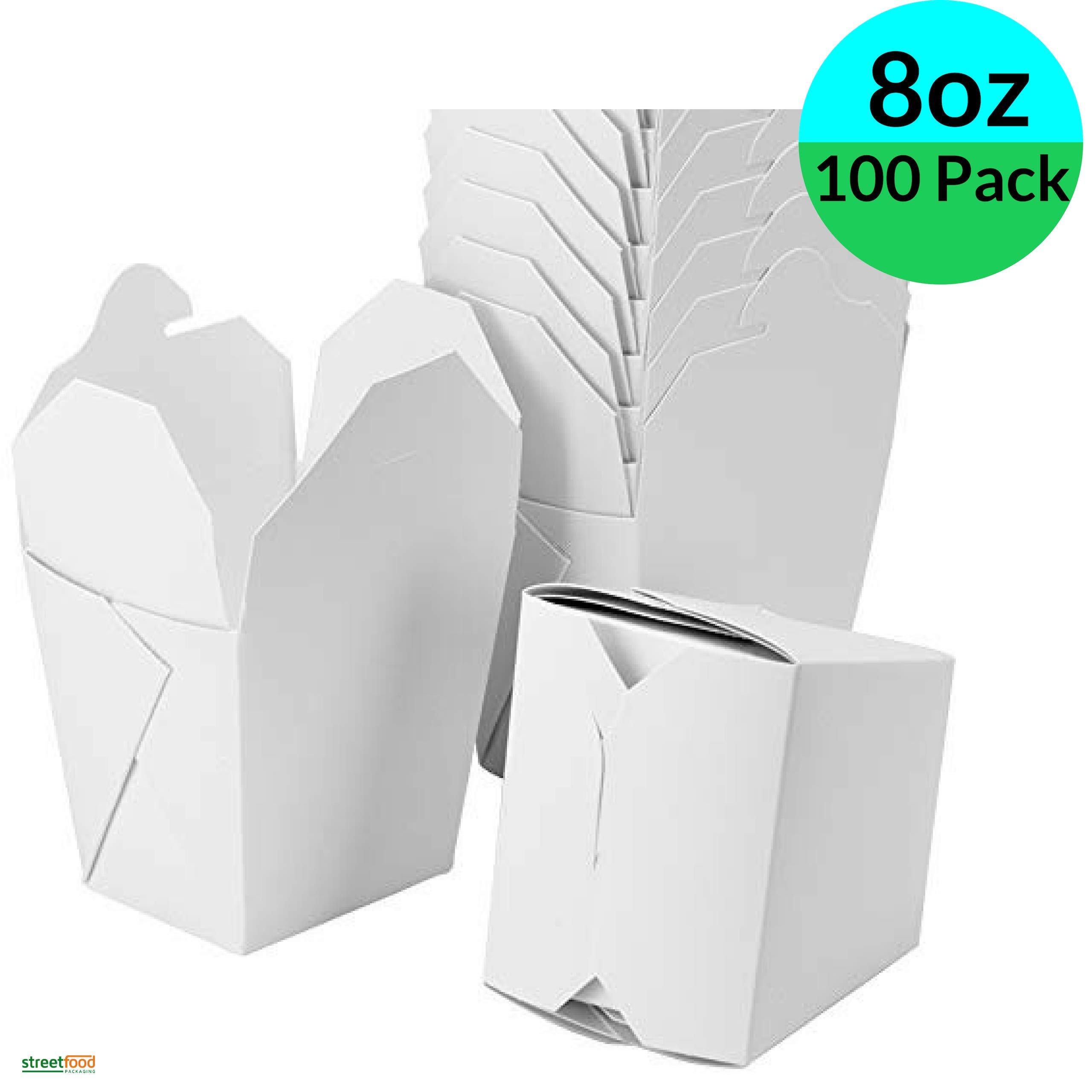 Buy Microwavable White Chinese 8 oz Mini Take Out Boxes. 50 Pack by