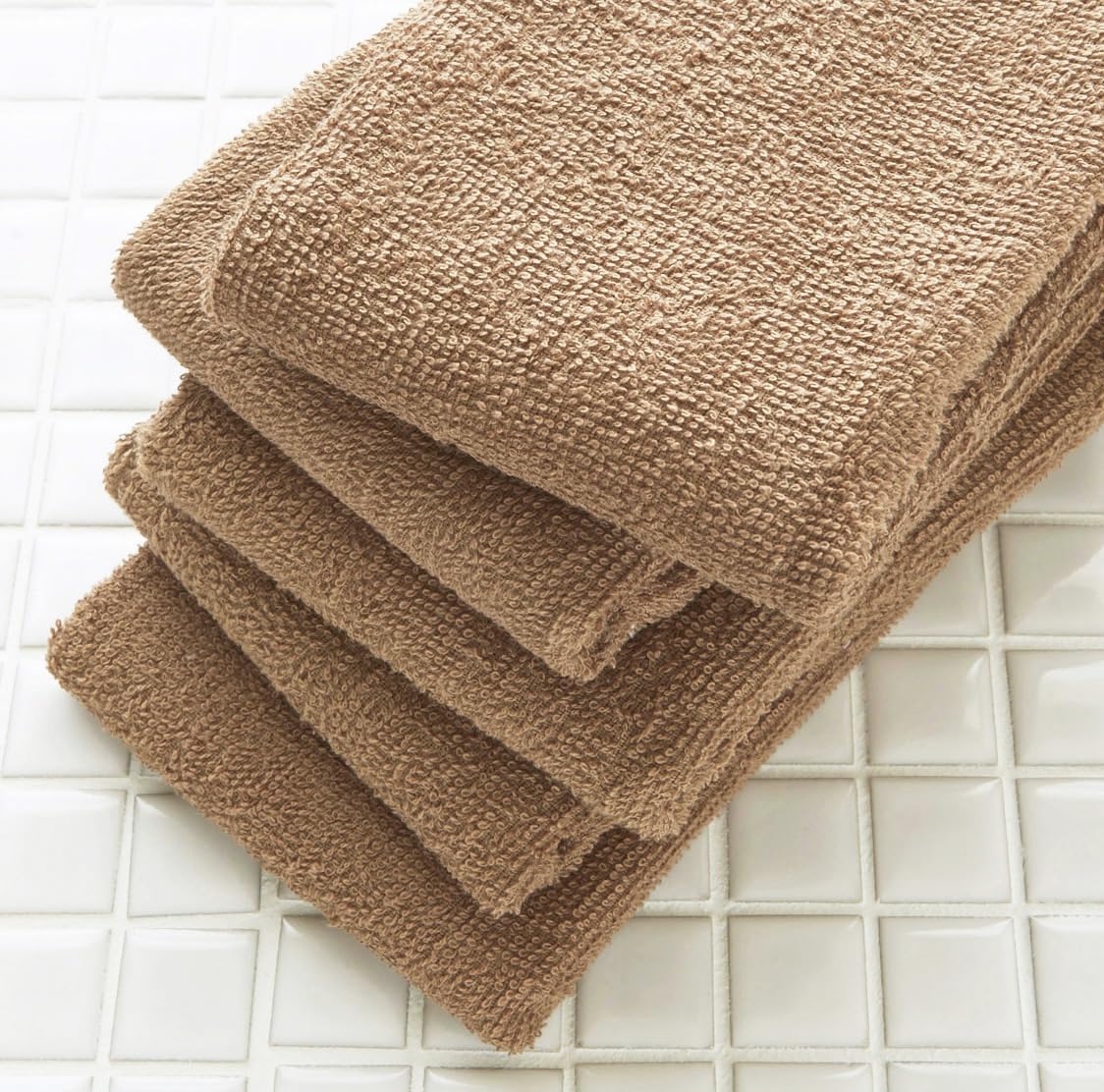 Amazon｜GamachaTowel 全22色 フェイスタオル【 モカ 20枚セット