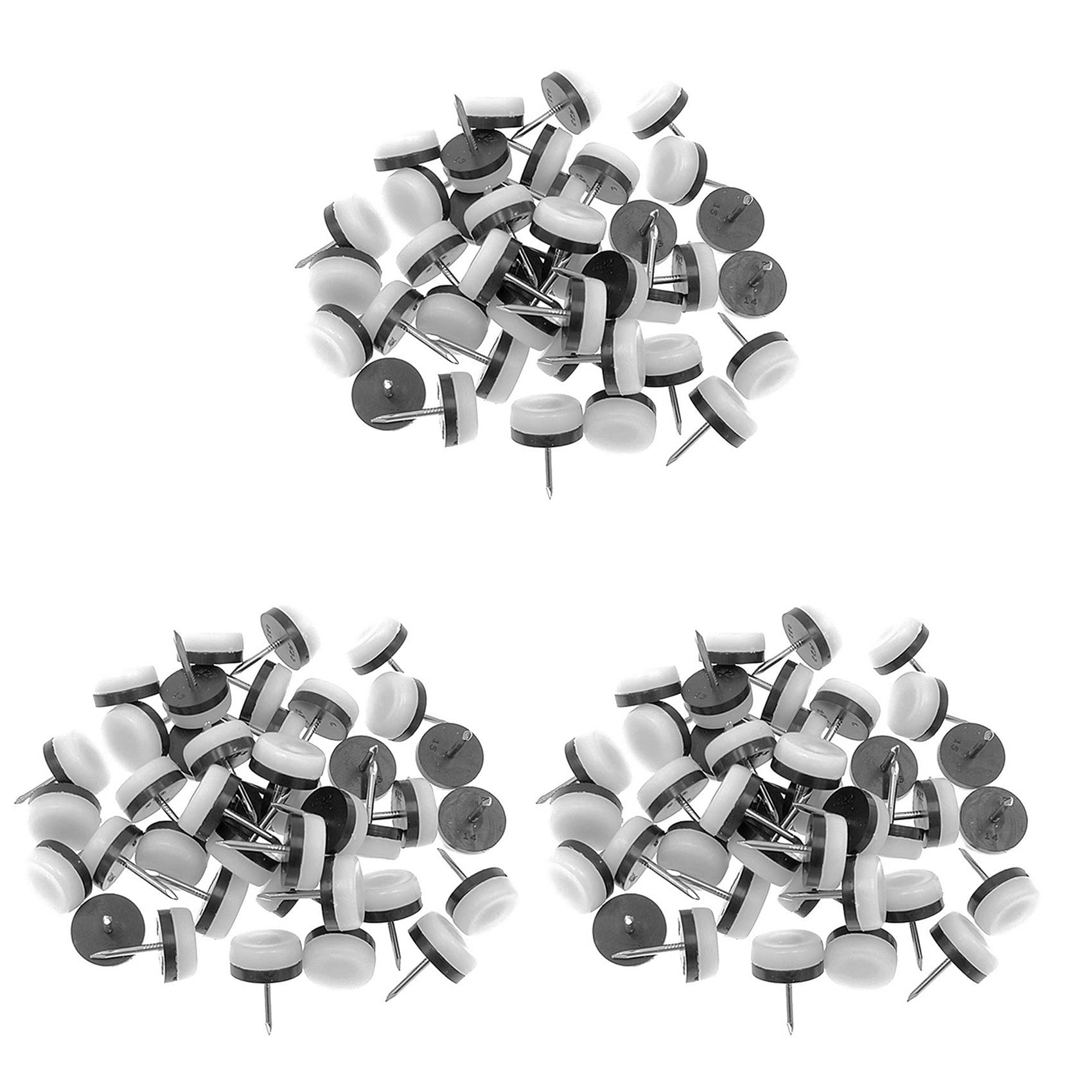 Teuypty White 120Pcs Thickened Furniture Glide,Nail-On Nylon Slider Pad Floor Protector For Wooden Leg Feet (18Mm Or 0.7Inch,)