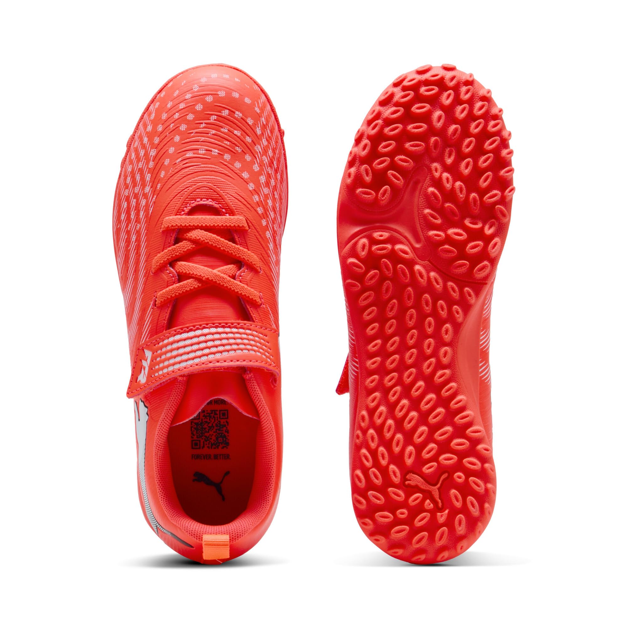 PUMA Future 9 Play TT V JR - Scarpa da Calcio, Rosso Brillante, Bianco e Nero, Taglia 42, Glowing Red PUMA White PUMA Black, 32 EU
