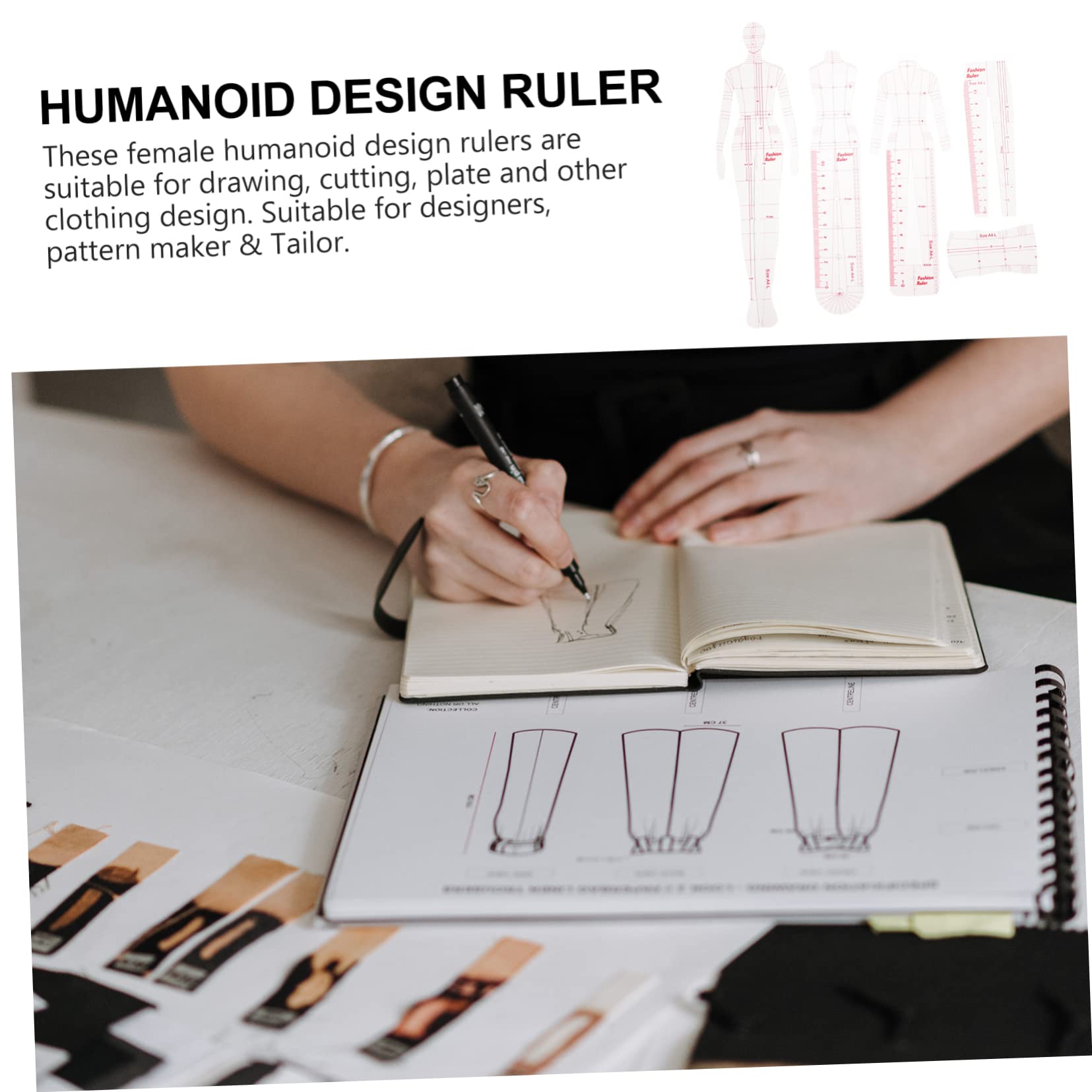 TEHAUX 2juegos Plantilla De Regla De Dibujo De Moda Para Mujeres Conjunto De Rulers De Costura y Medición Para Diseño De Ropa Herramienta Práctica Para Principiantes y Modistas