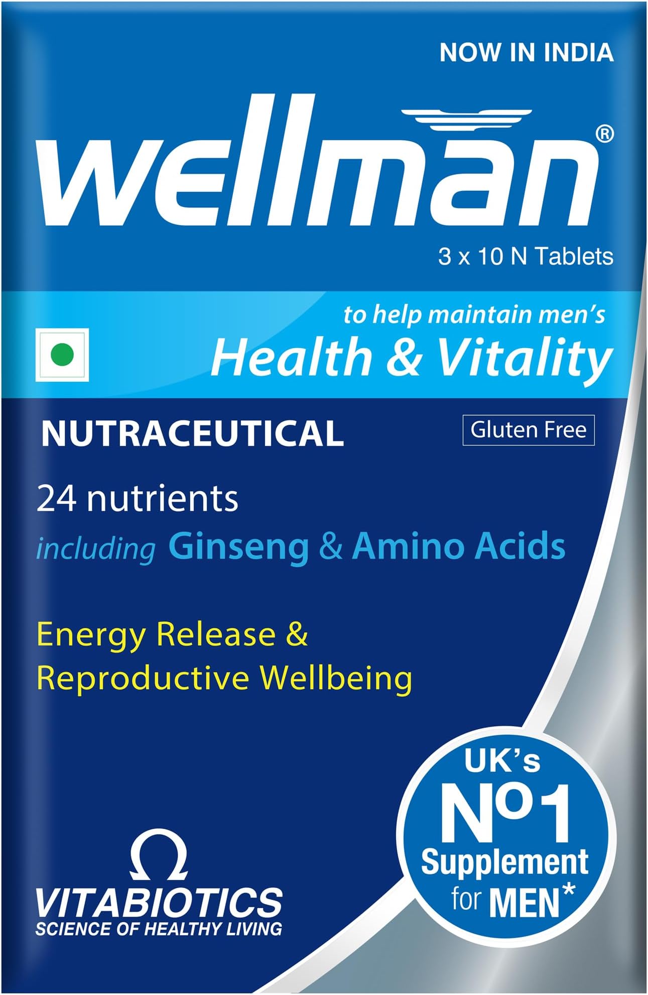 Wellman Multivitamin for Men – 30 Tablets (Monthly Pack) | Daily Self-Care & Inner Wellness | With Panax Ginseng, Vitamins A, B, C, D & Essential Nutrients
