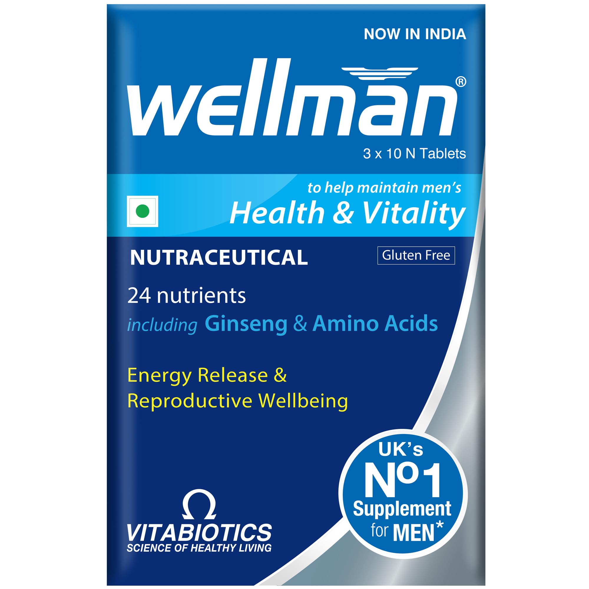 Wellman Multivitamin for Men – 30 Tablets (Monthly Pack) | Daily Self-Care & Inner Wellness | With Panax Ginseng, Vitamins A, B, C, D & Essential Nutrients