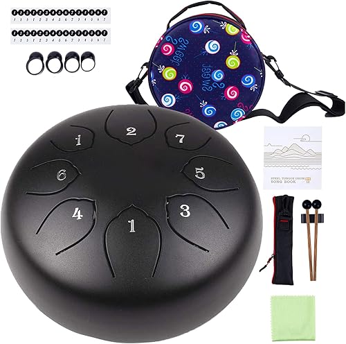 Tambor de lengua de acero para niños juego de tambores musicales de metal de 6 pulgadas, 8 notas, tecla C para meditación, yoga, educación, disponible en Yaxa Costa Rica